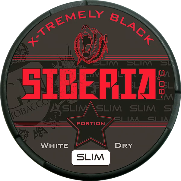 Siberia Black Slim White Dry Portion Snus