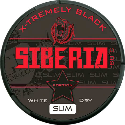 Siberia Black Slim White Dry Portion Snus
